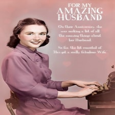 Gossip Girl, Husband Anniversary Card, "For My Amazing Husband" Funny Anniversary Card for Husband