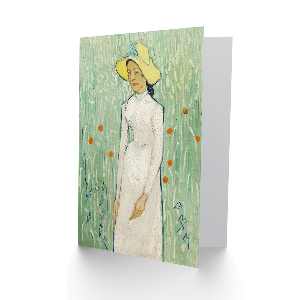 image 1 of Vincent van Gogh Art Card Girl in White Floral Portrait