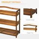 image 5 of HOMCOM 3-Tier Shoe Rack Acacia Wood Shoe Storage Shelf for Entryway Bedroom Teak
