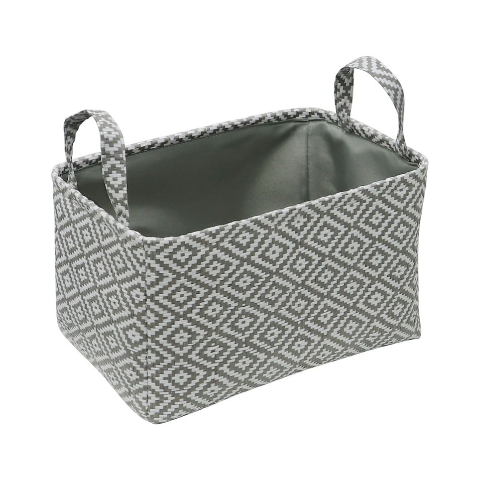 image 1 of JVL Argyle Set of 3 Rectangular Storage Baskets - Light Grey Grey