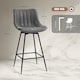 image 5 of HOMCOM Bar Stools Set of 2, PU Leather Upholstered Swivel Barstools, Breakfast Bar Chairs with Backrest and Footrest for Kitchen Island Counter, Dining Room, Grey | Grey | Grey