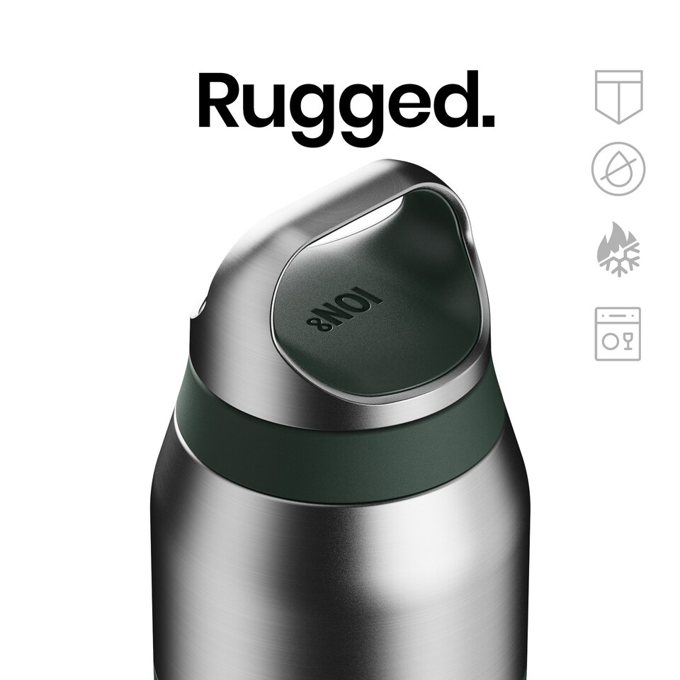 image 1 of ION8 ROAM Insulated Steel Water Bottle, Rubberised, 485ml / 16oz