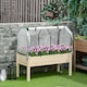 image 2 of Outsunny Raised Garden Bed with PE Cover Patio Elevated Wood Planter Box
