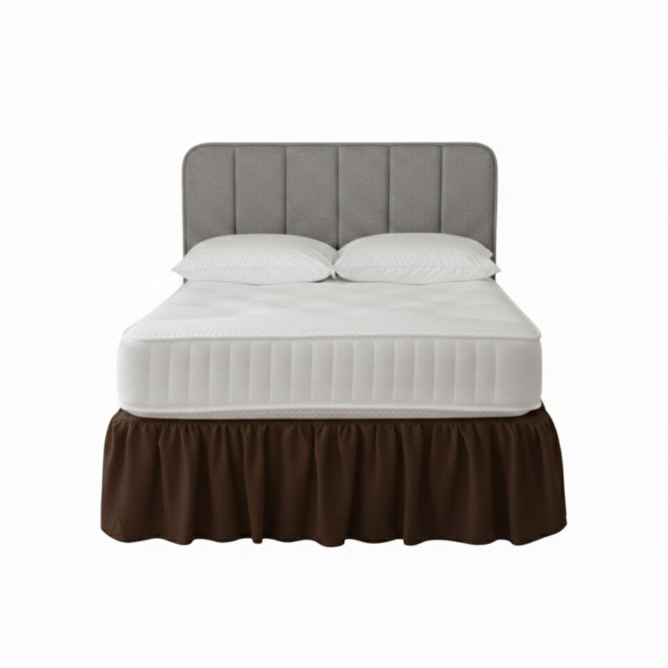 image 1 of Base Valance Polycotton Sheet for Divan Beds Easy Care Bed Base Cover | Brown | Brown | King