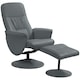 image 6 of HOMCOM PU Leather Armchair and Footrest Swivel Recliner Grey
