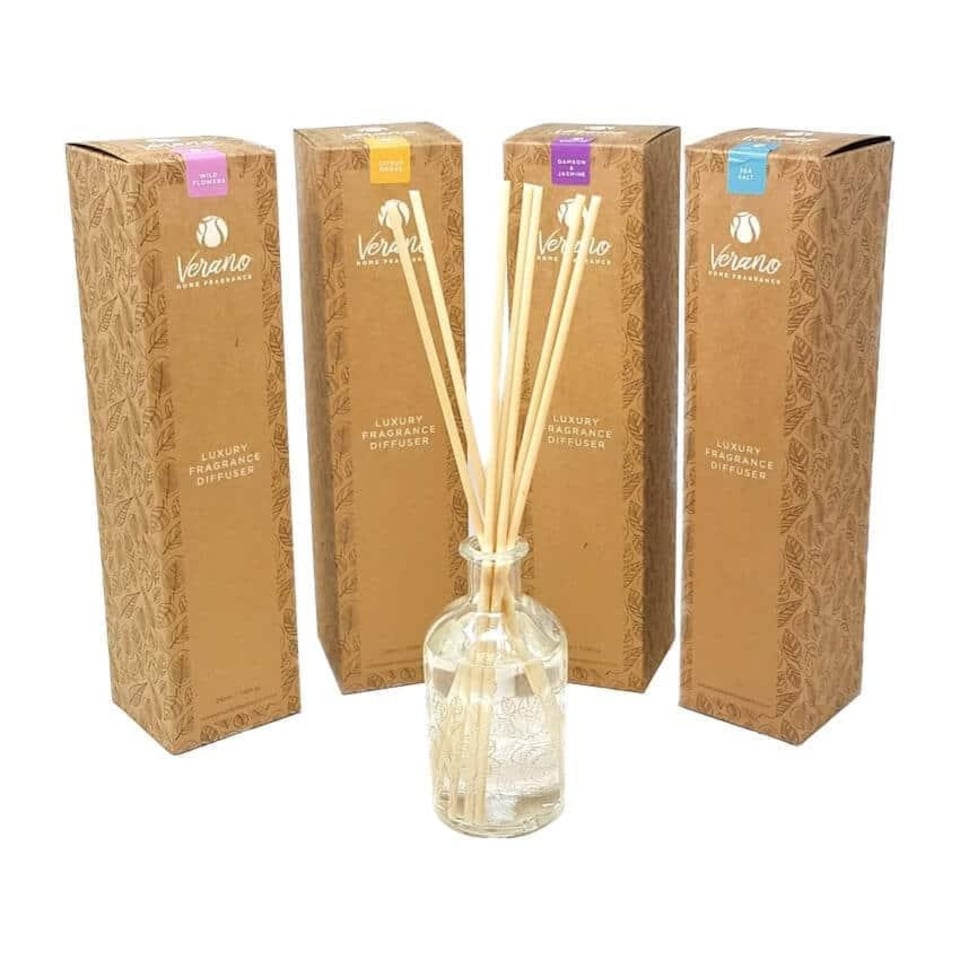 image 1 of Verano Spanish Ceramics Mixed Set of 4 Kraft Gift Boxed Scented Diffusers - 210ml Multi