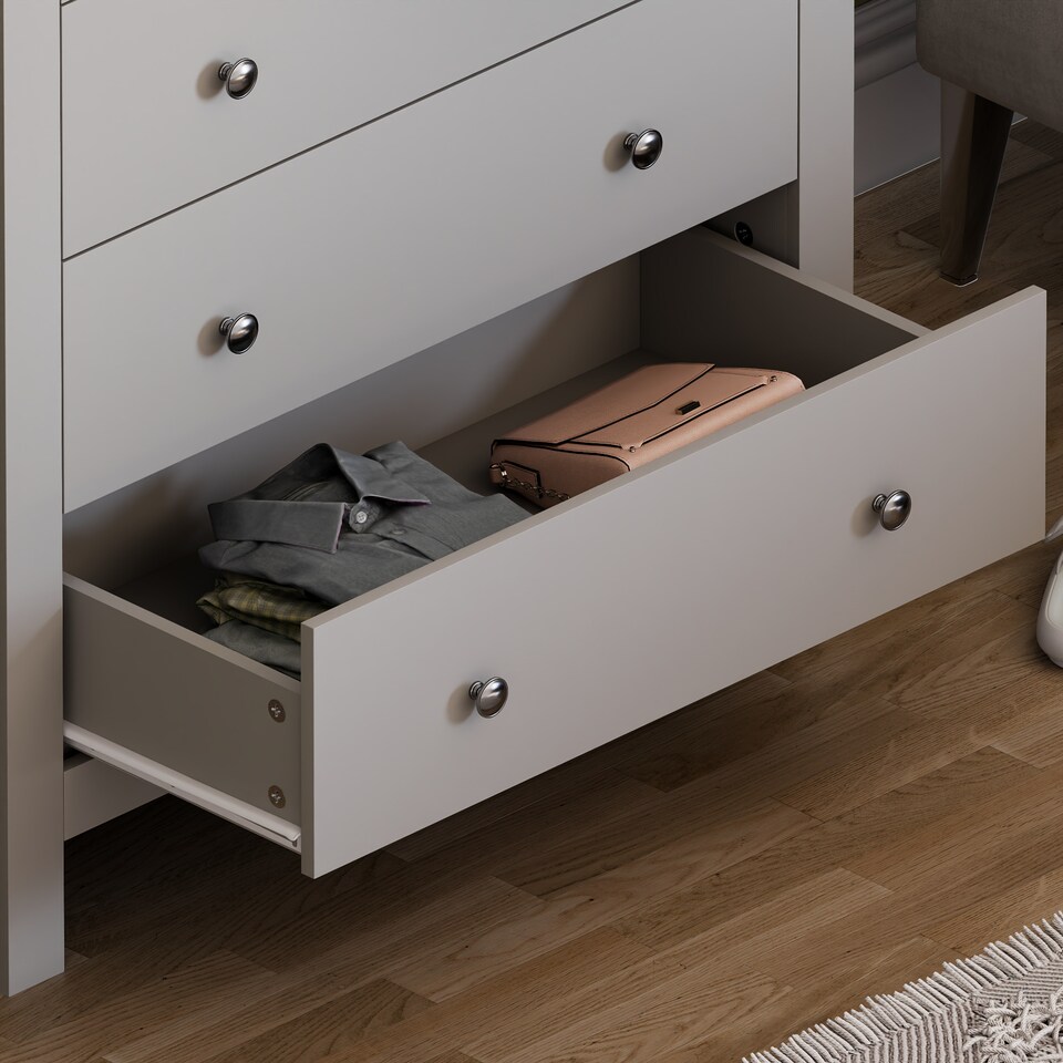 image 1 of Vida Designs Arlington 5 Drawer Chest of Drawers Shaker Bedroom Storage, Grey & Oak