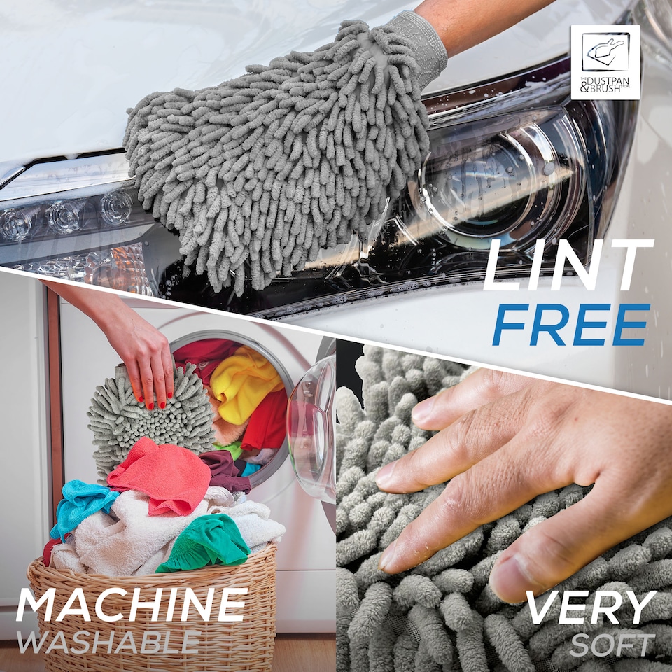 image 1 of Microfibre Cloth Car Wash Mitt Glove Double Sided Wash Mitt for Car Washing - Pack of 2