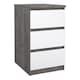 image 1 of Naia Bedside 3 Drawers in Concrete and White High Gloss