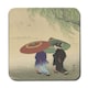image 3 of Set of 12 Placemats and Coasters with Designer Artwork Wood Bottom