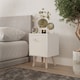 image 2 of White 1-Drawer Cube Shelving Unit with Scandinavian Legs | Cream | Cream & Pine | 1