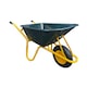 image 5 of Neo Garden Wheelbarrow Heavy Duty 110L 150kg Durable Plastic Green Tray Barrow Pneumatic Wheel Tyre Loads Equine Yard Gardening | Green | Green & Yellow