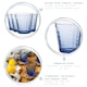 image 2 of Duralex Prisme Drinking Glasses - 220 ml Tumblers for Water, Juice - Blue - Pack of 4 Blue