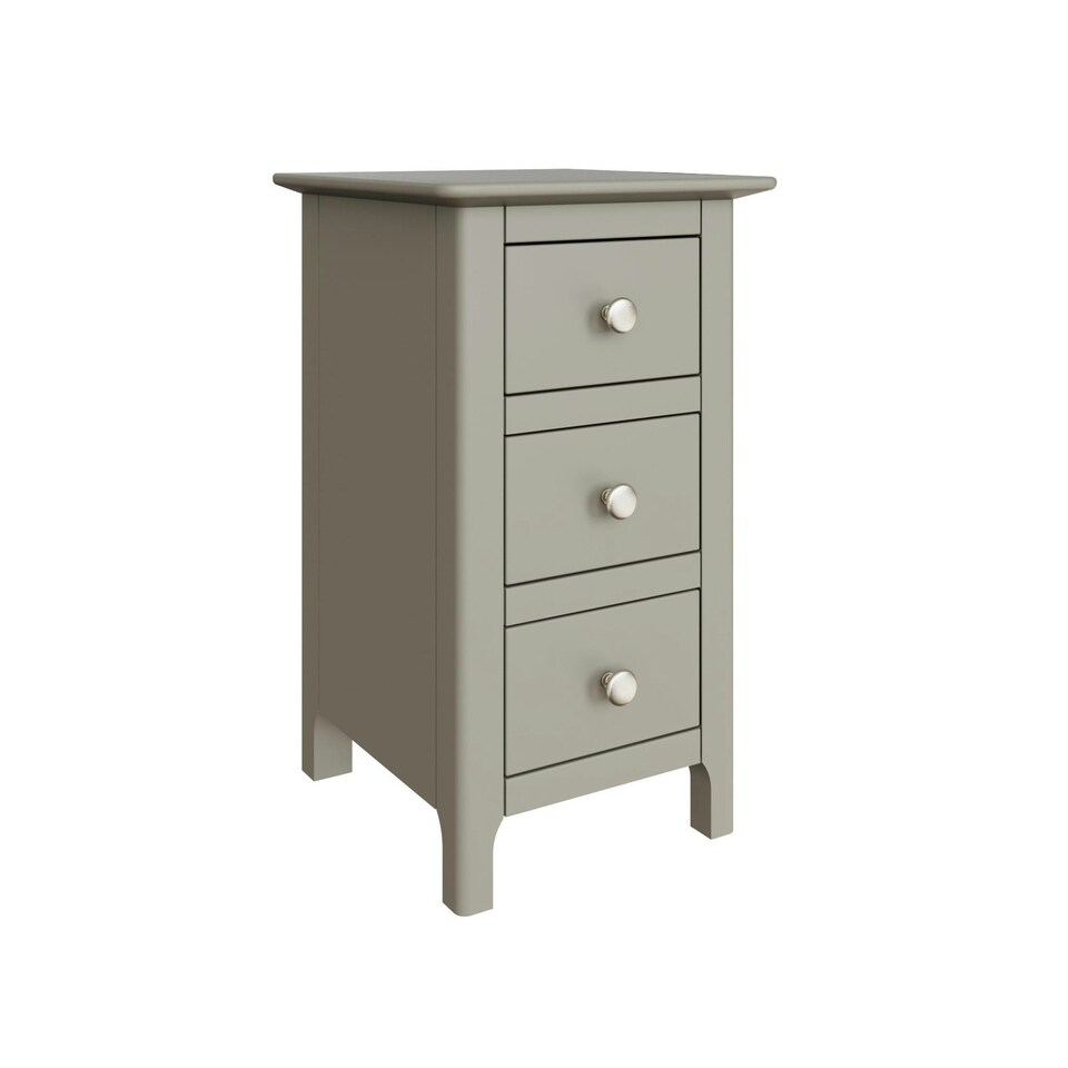 image 1 of Palma 3 Drawer Bedside Cabinet Pale Grey