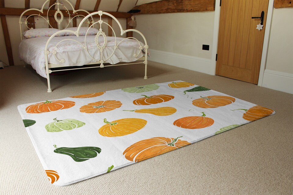 image 1 of Pumpkin Illustrations Rug | Multi