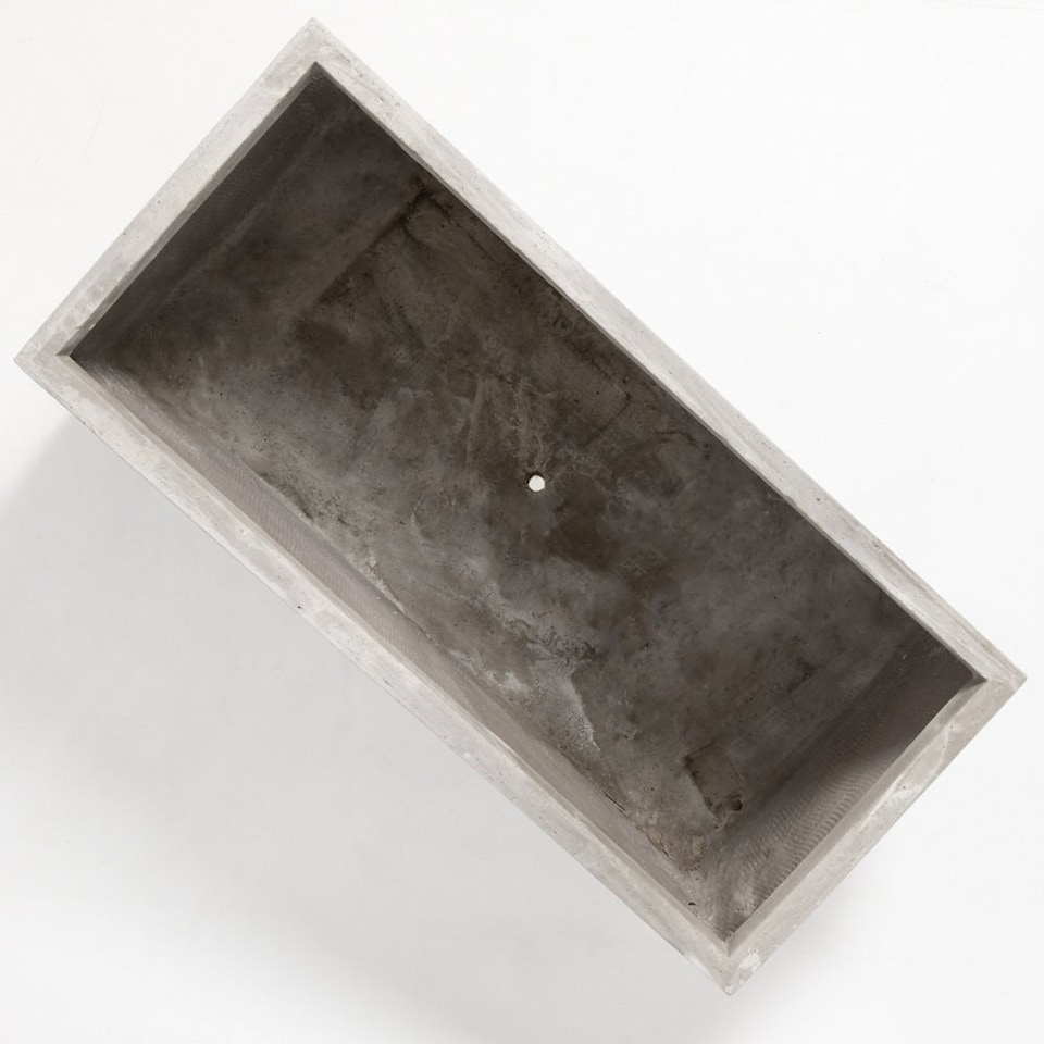 image 1 of Primrose Cement Finish Grey Fibrecotta Square Cube Outdoor Planter 60cm