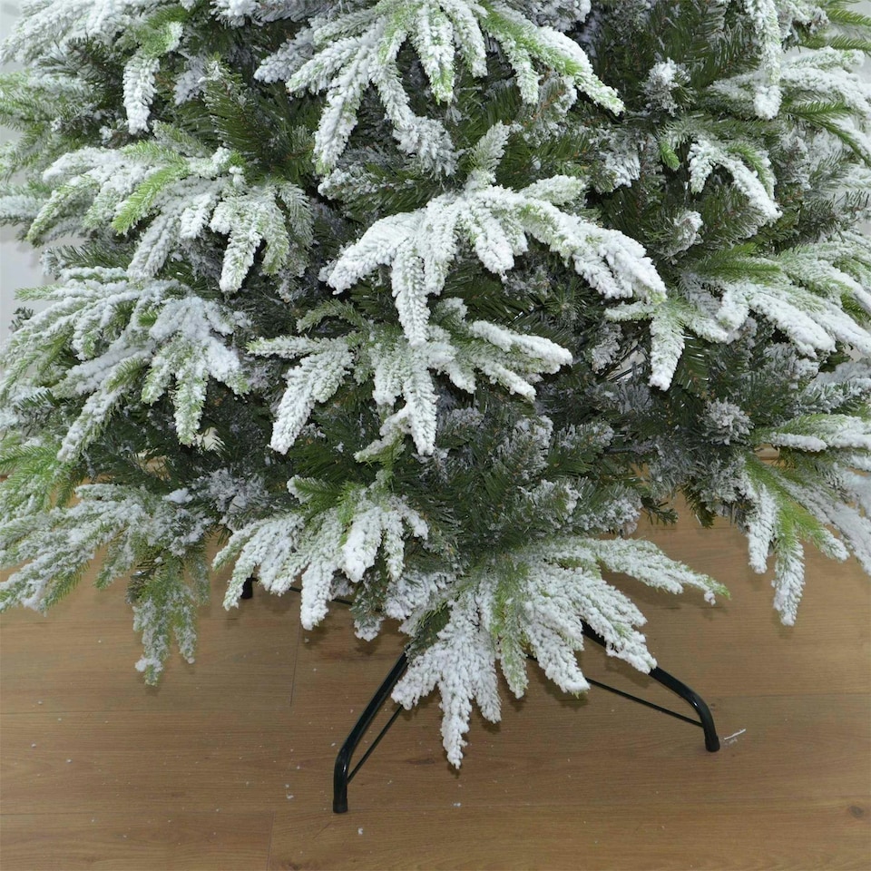 image 1 of 10FT Green Lapland Snow Covered Christmas Tree | White | 10ft