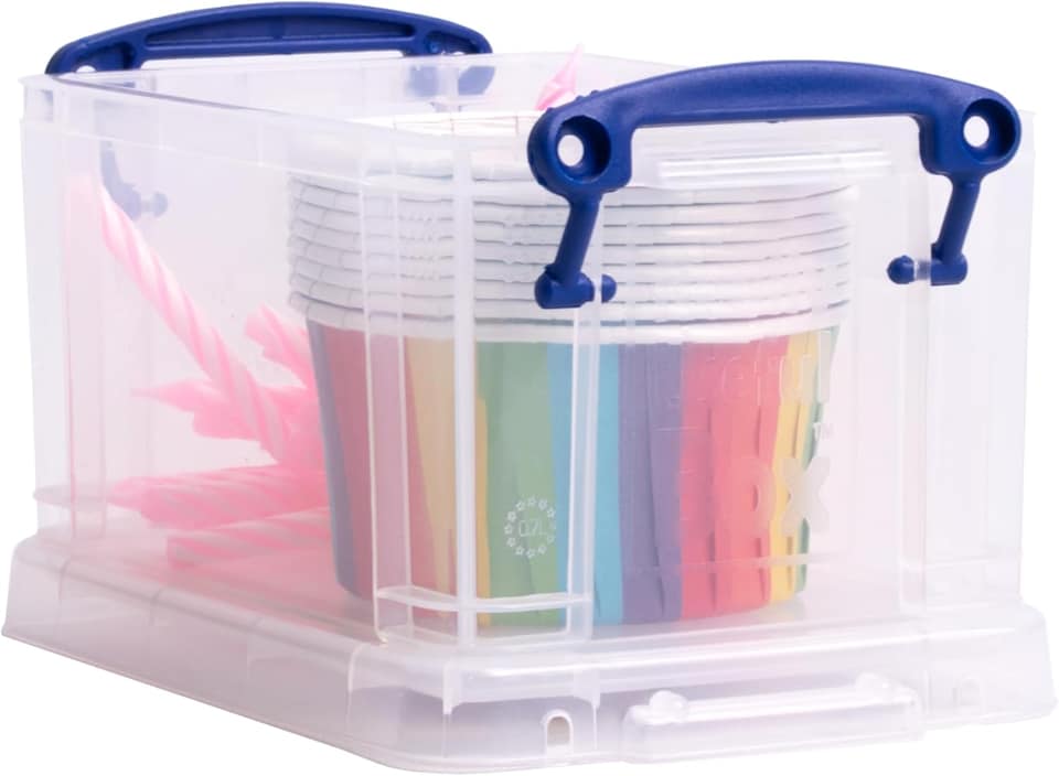 image 1 of Really Useful Plastic Storage Box 0.7 Litre CLEAR Pack of 4