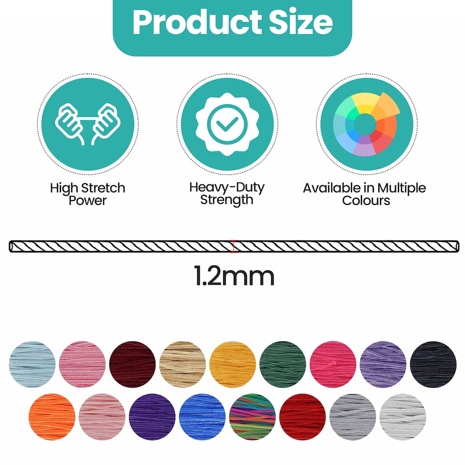 image 1 of 1.2mm x 10 Metres Nylon Cord for Jewelry Making & DIY Craft Projects