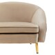 image 5 of Interiors by Premier Mink Velvet Armchair with Cushion, Plush Foam Seat With Gold Finish Metal Legs, Living Room Accent Chair