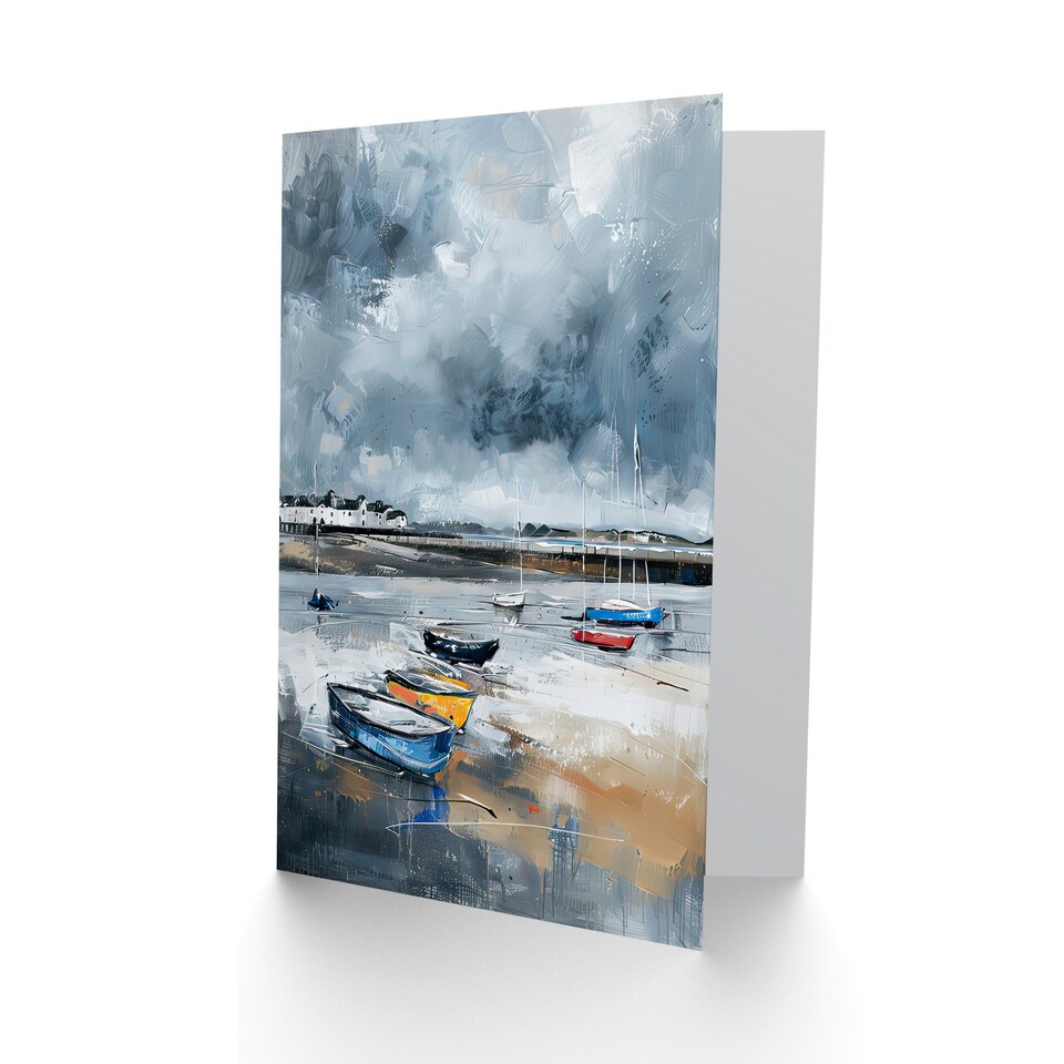 image 1 of Fishing Boats Yorkshire Coast Beach East Him Her Birthday Card