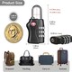 image 7 of TSA Approved Black 3 Combination Travel Suitcase Luggage Padlock Black