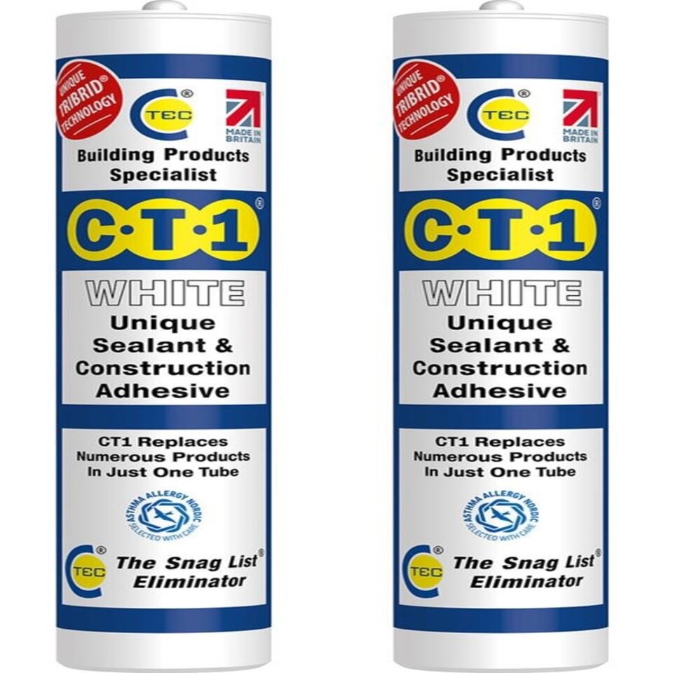 CT1 - White - Building Sealant & Adhesive Snag Tube for Virtually Any Material (1)