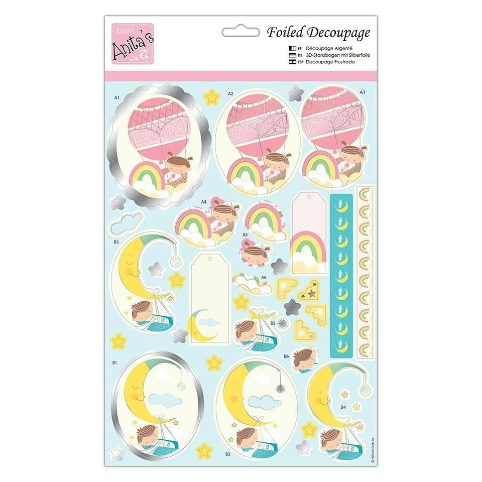 Foiled Decoupage - New Born Cribs - Docraft