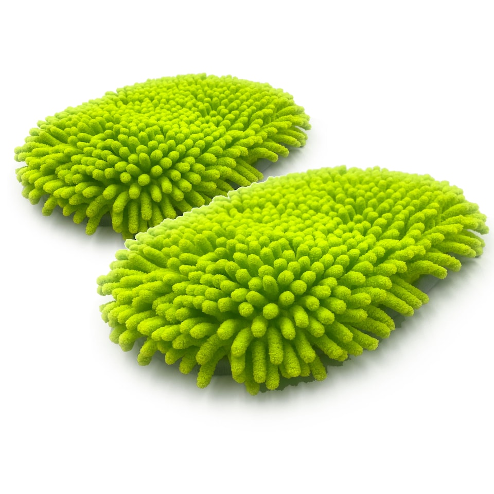 image 1 of Microfibre Chenille Car Cleaning Brush Refills Window Cleaner Compatible with Telescopic Car Washing Kit | Green | Green | 2