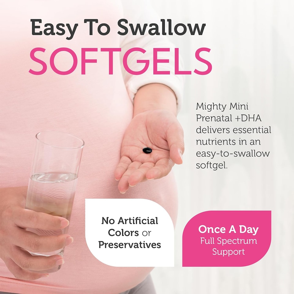 image 1 of Mighty Mini Prenatal Vitamin with DHA & Folate, Unflavored, 90c