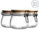 image 1 of Argon Tableware Wooden Clip Lid Storage Jars - 500ml - White Seal - Pack of 3