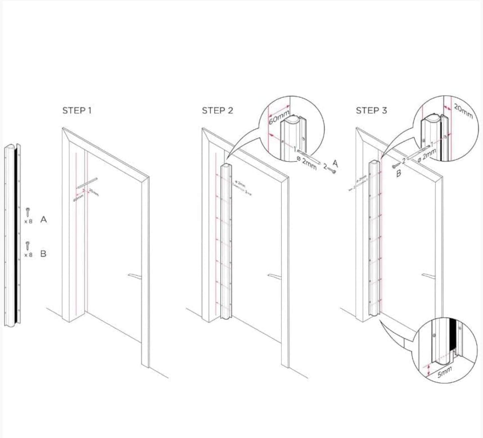 image 1 of Exitex Roller Finger Protector 1925mm, Door Hinge Safety Guard, Professional Protection | Black