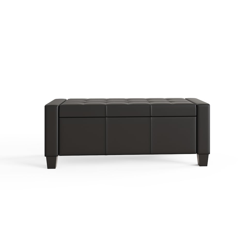 image 1 of Verona Ottoman Storage Bench | Black | Black