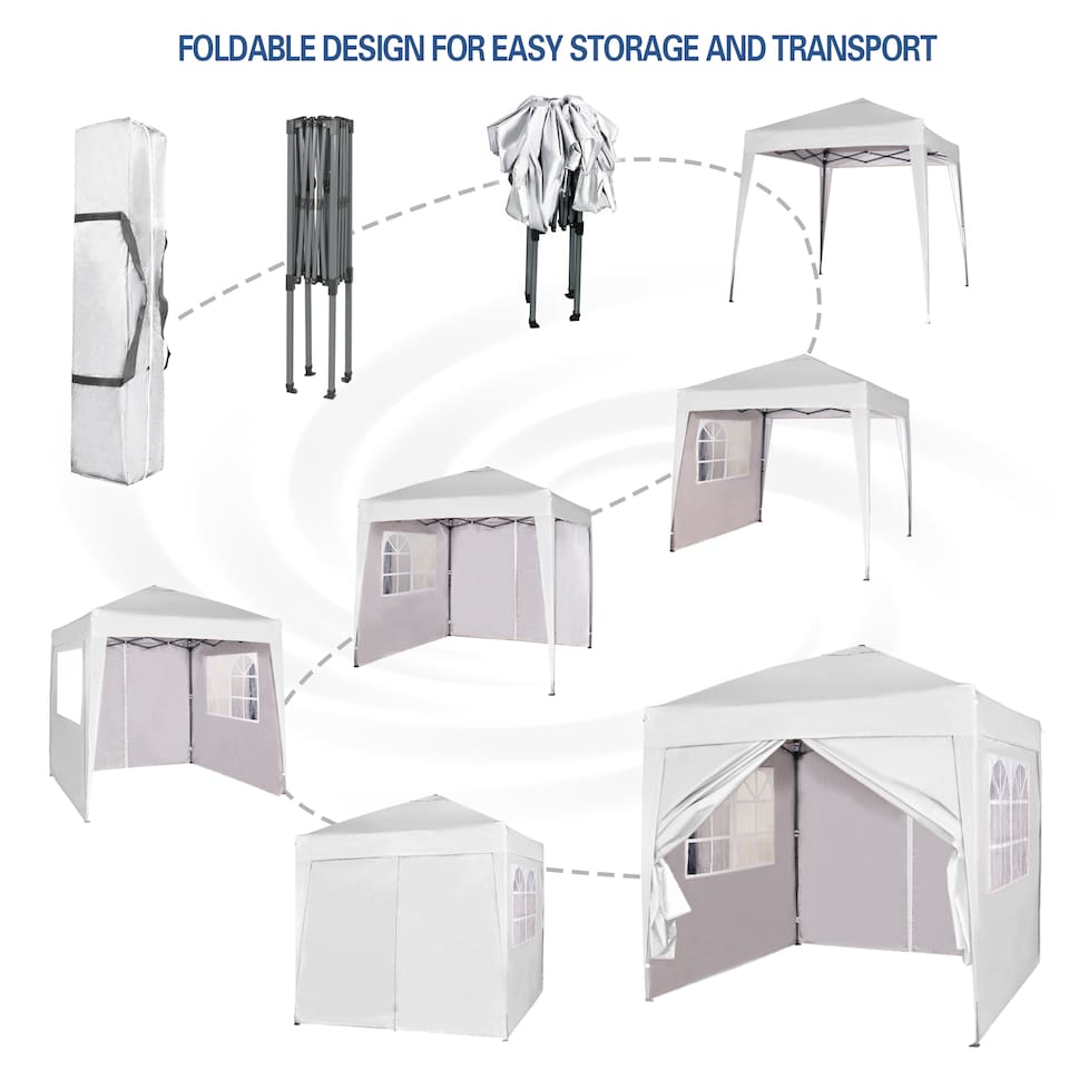 image 1 of MCC Direct Gazebo 2x2 Pop Up Garden Outdoor Party Tent Marquee Canopy with Sides