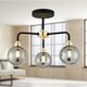 image 6 of First Choice Lighting Black Paint and Smoked Glass 3 Light Black | Grey
