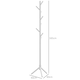 image 3 of HOMCOM Coat Rack Bamboo Coat Stand with 8 Hooks for Handbags, White