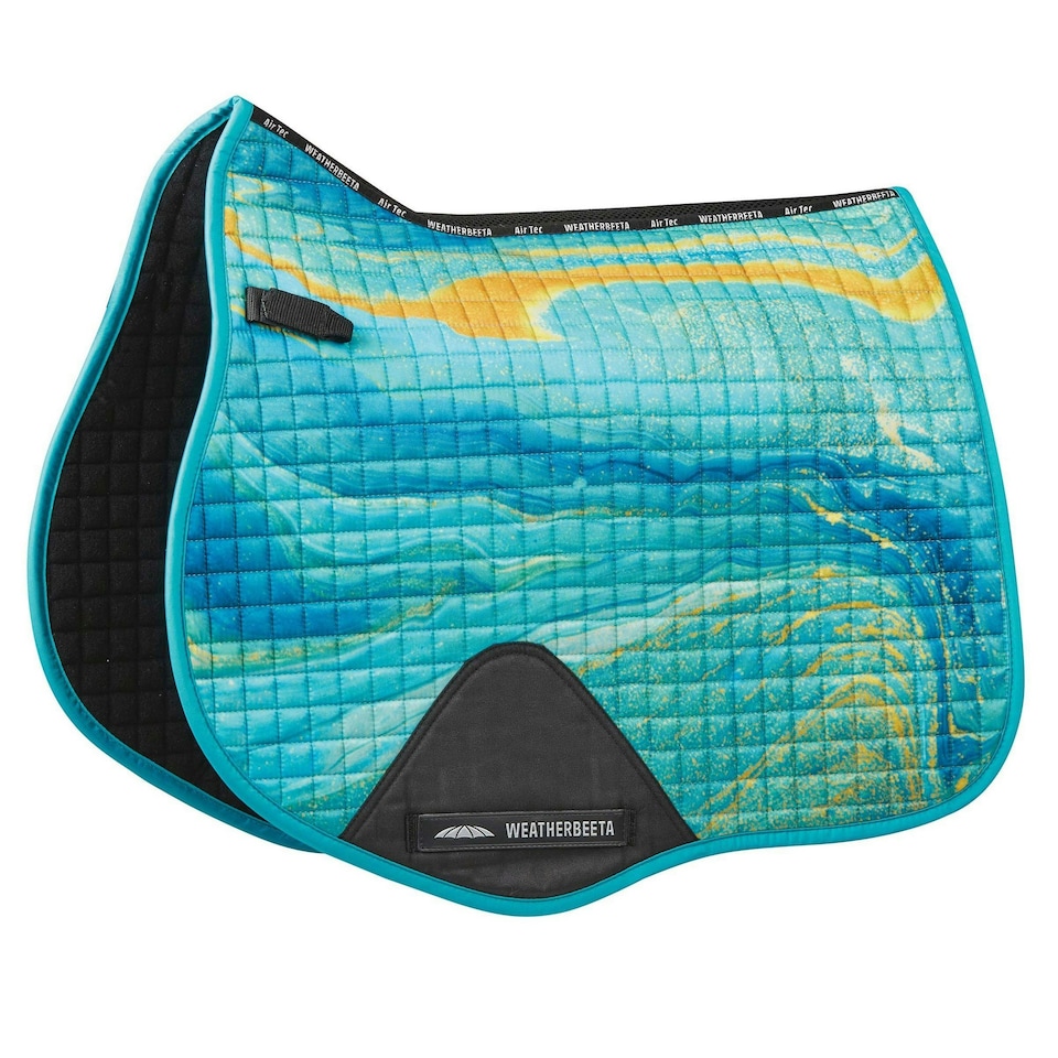 image 1 of Weatherbeeta Prime All Purpose Marble Horse Saddlepad - Blue/Orange - Pony
