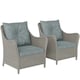 image 1 of Outsunny 2 Pieces Rattan Garden Chairs, Cushioned Rattan Chairs Grey | Light Grey