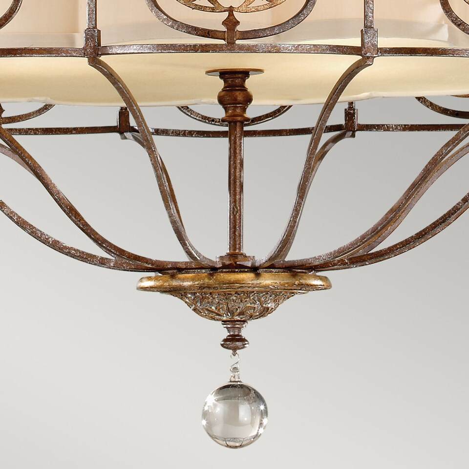 image 1 of Marcella 4 Light Round Pendant British Bronze Finish, E27