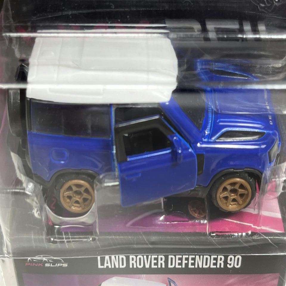 image 1 of Land Rover Defender 90 Blue 1:64 Scale Pink Slips Jada 213291000
