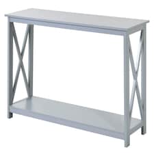HOMCOM Wooden Console Table Storage Drawer Shelf Entryway Grey | Grey