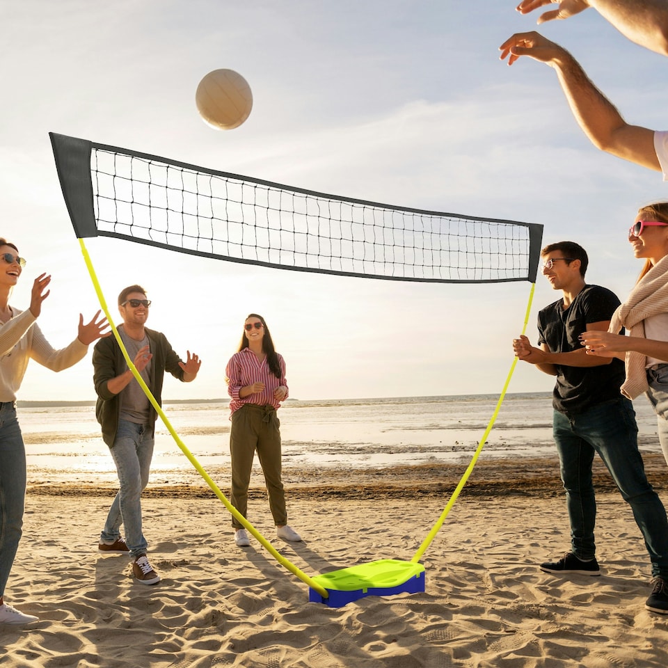 image 1 of SPORTNOW Portable Badminton Net Set w/ Volleyball Net, Rackets, Shuttlecocks