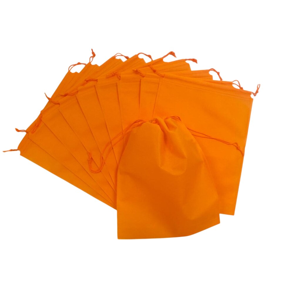 image 1 of Pack of 25 Orange Coloured 32x22cm Non-Woven Drawstring Bags | Orange