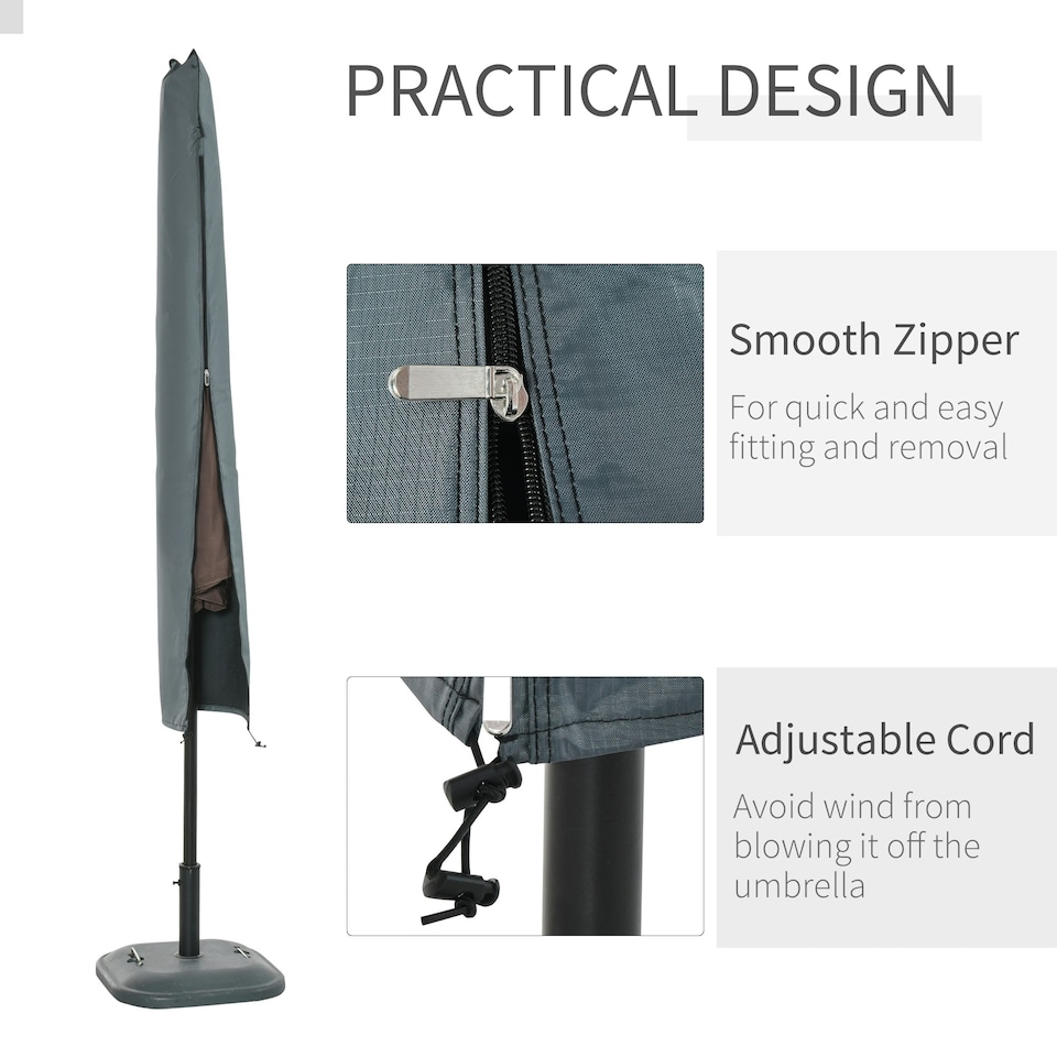 image 1 of Outsunny Sun Umbrella Parasol Cover Waterproof Weatherproof Outdoor
