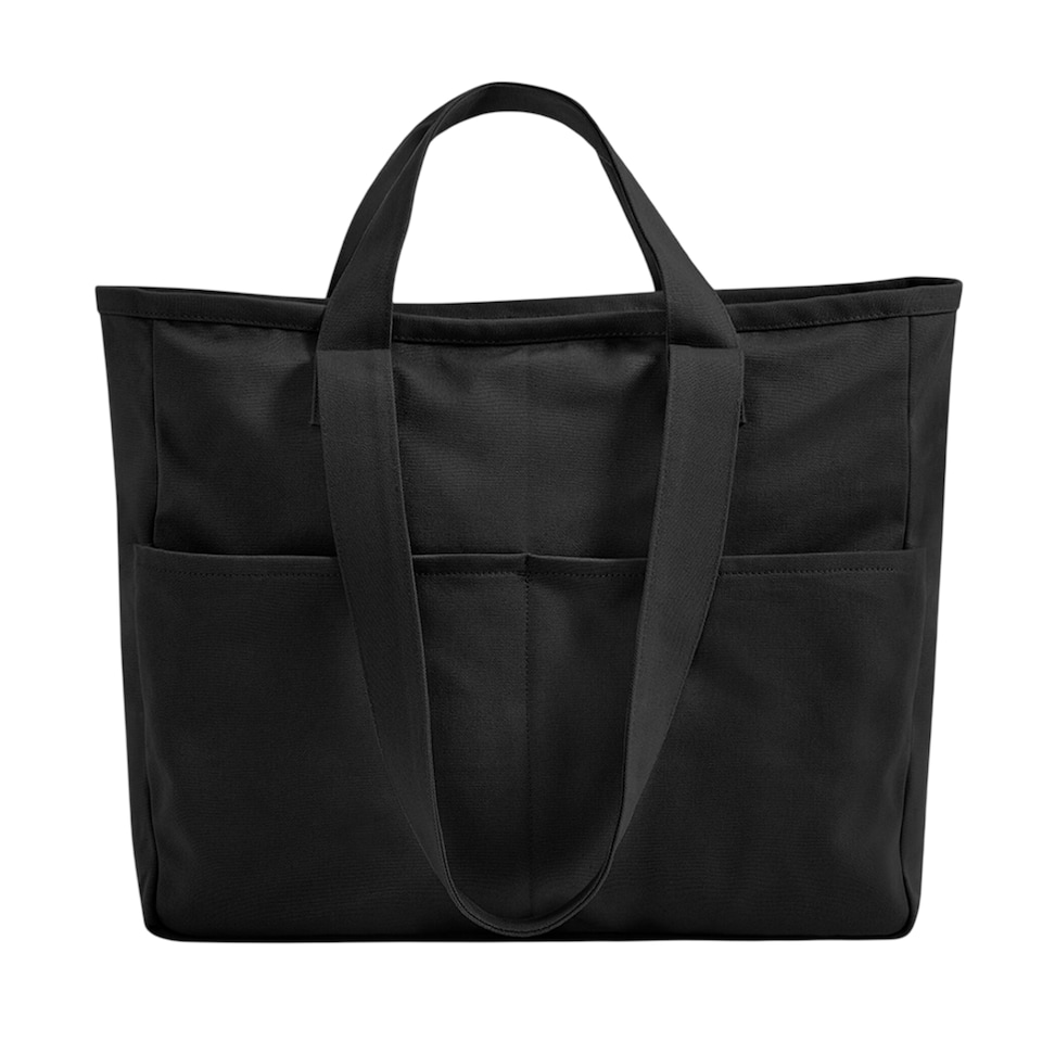 image 1 of Westford Mill Cargo Pocket Tote Bag | Black | Black | One Size | 1
