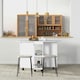 image 8 of HOMCOM Folding Dining Table for Small Spaces with 2-tier Shelves White