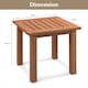 image 2 of Patio Hardwood Side Table Outdoor Square End Table Wooden Slatted Coffee Table