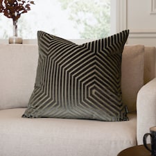 Paoletti Evoke Cut Velvet Cushion | Grey | Charcoal | 45 x 45cm | 1