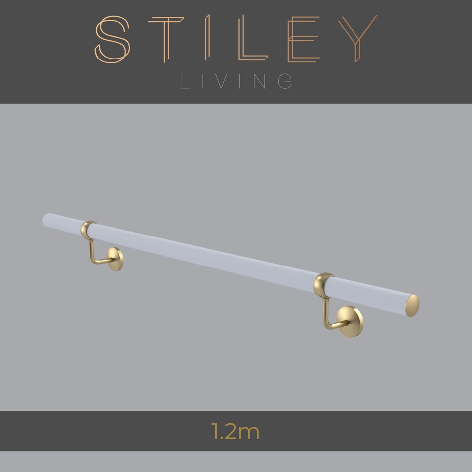 image 1 of Stiley Living Wall Mounted Handrail Kit, Banister System with Brackets and Fixings