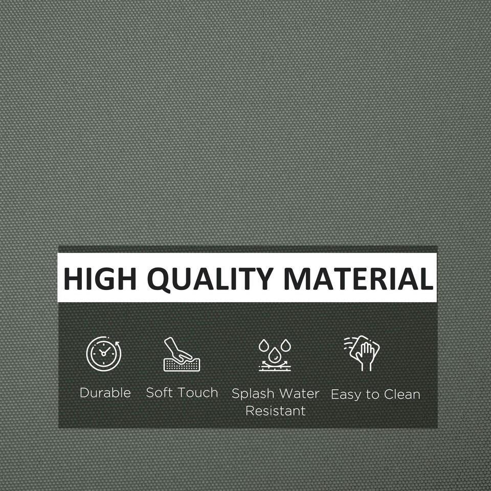image 1 of Outsunny Cushion Cover Replacement Garden Rattan Patio Furniture Seat Cover Grey | Deep Grey